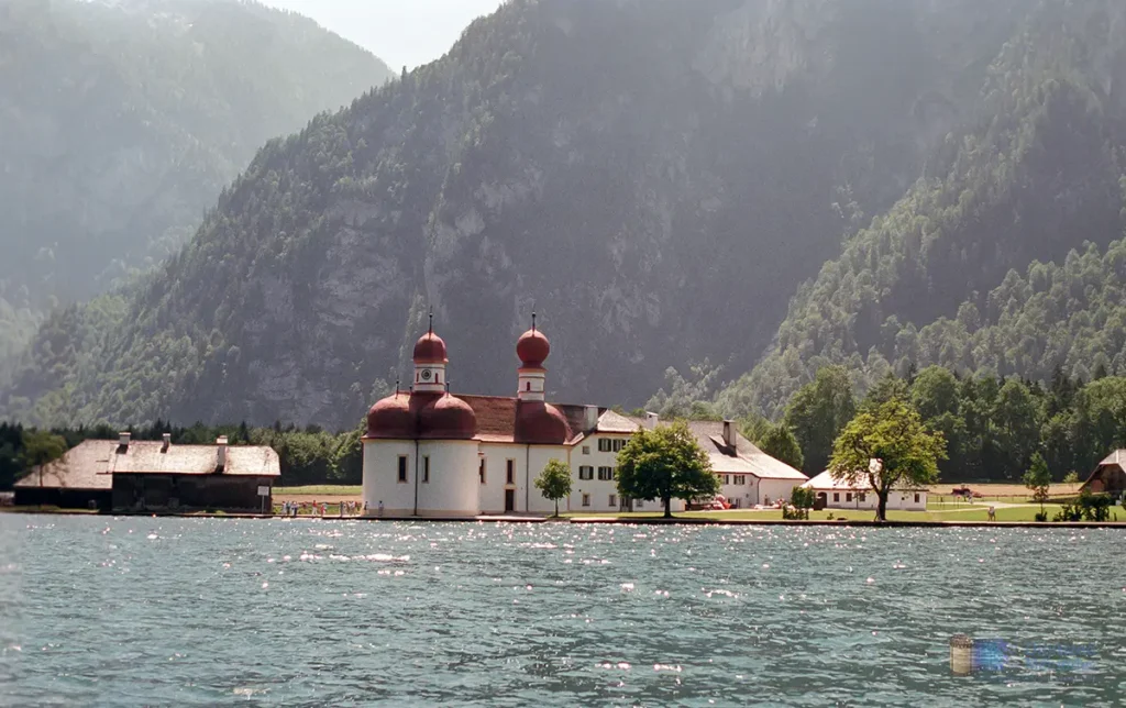 Photo of St. Bartholomew's Church, Berchtesgaden, located at the western shore of the Königssee lake
