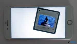 Photo of a smartphone used as a mini light table